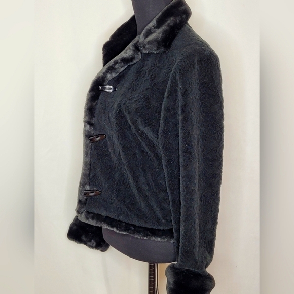 Tsunami Black Faux Fur Jacket - Size M - Picture 2 of 12